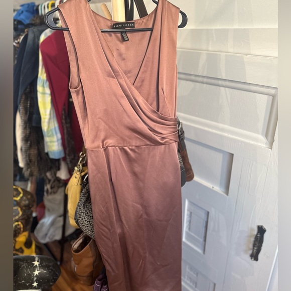 Vintage Ralph Lauren Black Label Dusty Rose Blush 100% silk dress - Picture 5 of 13